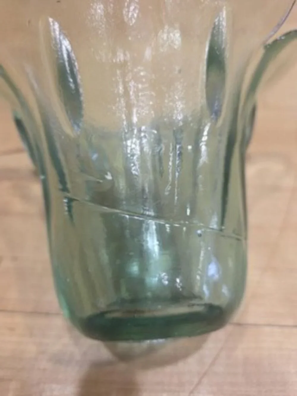 Celery Green Recycled Glass Tulip Candle Holder Flared Bowl 6 Inch